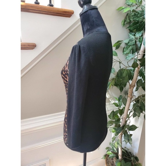 Ann Taylor Women's Brown & Black Round Neck Long Sleeve Casual Sweater Size S - Picture 5 of 8
